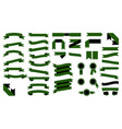 set of beautiful colorful green ribbons vector image
