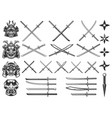 set weapon samurai and ninja design vector image