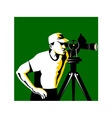 surveyor geodetic engineer survey retro vector image