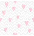 chevron and hearts seamless pattern vector image vector image