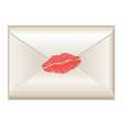 love letter with lipstick kiss vector image vector image