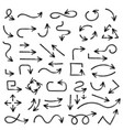 black arrows hand drawn with marker pen isolated vector image