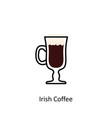 irish coffee cocktail icon in flat style vector image