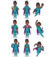 super nurse indian female set vector image