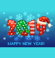 cartoon greeting banner in the year 2019 on snow vector image vector image