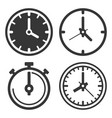 clock icons set on white background vector image vector image