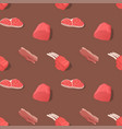 fresh meat products seamless pattern vector image