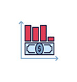 devaluation money graph currency value lowering vector image vector image