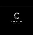 letter c cinema filmstripes movie production logo vector image vector image
