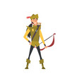 archer with bow european medieval character vector image