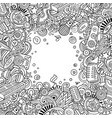 cartoon doodles disco music frame vector image vector image