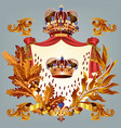 heraldic design with crown and coat of arms vector image vector image