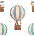 watercolor air baloon pattern vector image vector image
