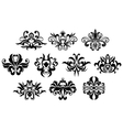 black flowers silhouettes design elements vector image