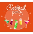 cocktail party summer poster with alcohol drinks vector image