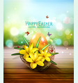easter card with colorful eggs vector image vector image