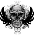 skull and wings vector image vector image
