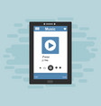 media player application app template with flat vector image