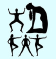 beautiful woman doing exercise silhouette 02 vector image