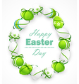 easter eggs with ribbons vector image vector image