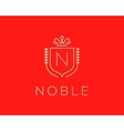 elegant monogram letter n logotype premium crest vector image