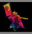 group samurai warrior ronin with weapon vector image vector image