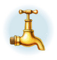 watercolor hand drawn brass golden water tap vector image