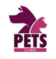 dog and cat vet clinic pets health isolated icon vector image vector image