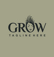 hair grow logo grow lettering logo vector image vector image