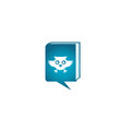owl open eyes and fly in a chat icon for logo vector image