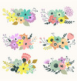 vintage set of floral compositions vector image vector image