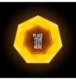 yellow heptagon shape on dark background vector image