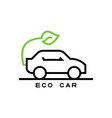 icon ecological car in line style vector image