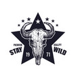 buffalo skull sketch vector image