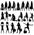 business woman silhouettes vector image