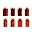 cartoon open door motion animation sprite vector image vector image