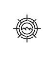 compass and mountain for travel adventure logo vector image