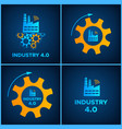 factory and gears icon industry 40 concept set vector image