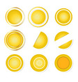 gold stacked paper circles on white background vector image