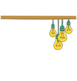 one continuous line drawing of hanging lightbulbs vector image