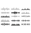 sound waves collection analog and digital audio vector image