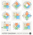 circle gear arrows set linear line design elements vector image vector image