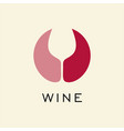 logo for red and rose wine circle with negative vector image vector image