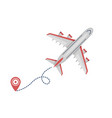 airplane plane airliner icon with start point vector image
