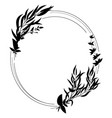 elegant round frame with floral elements vector image