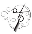 hair curl and stylist scissors vector image