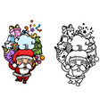 hand drawn santa claus happy new year and merry vector image vector image