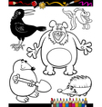 cartoon animals for coloring book vector image