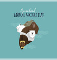 greenland country and arctic animal map concept vector image
