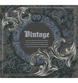 vintage frame with engraved floral vector image